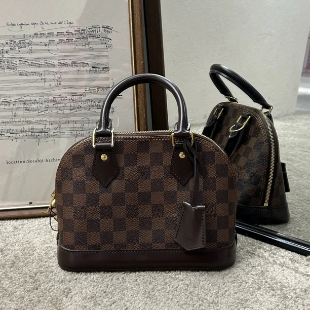 99新 LouisVuitton/路易威登 Almabb棋盘格贝壳包经典手提包