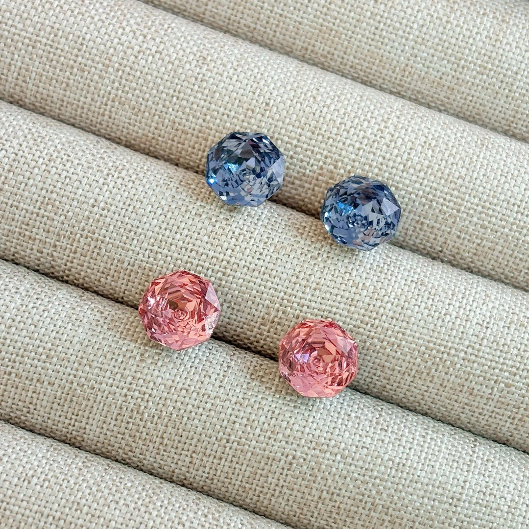 铜合金锆石耳饰 千禧玫瑰切十二色重工玫瑰切面爆闪洗睡免摘耳钉