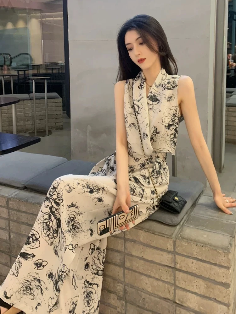夏搭配一整套时尚减龄气质高级轻熟炸街独特上衣阔腿裤两件套装女