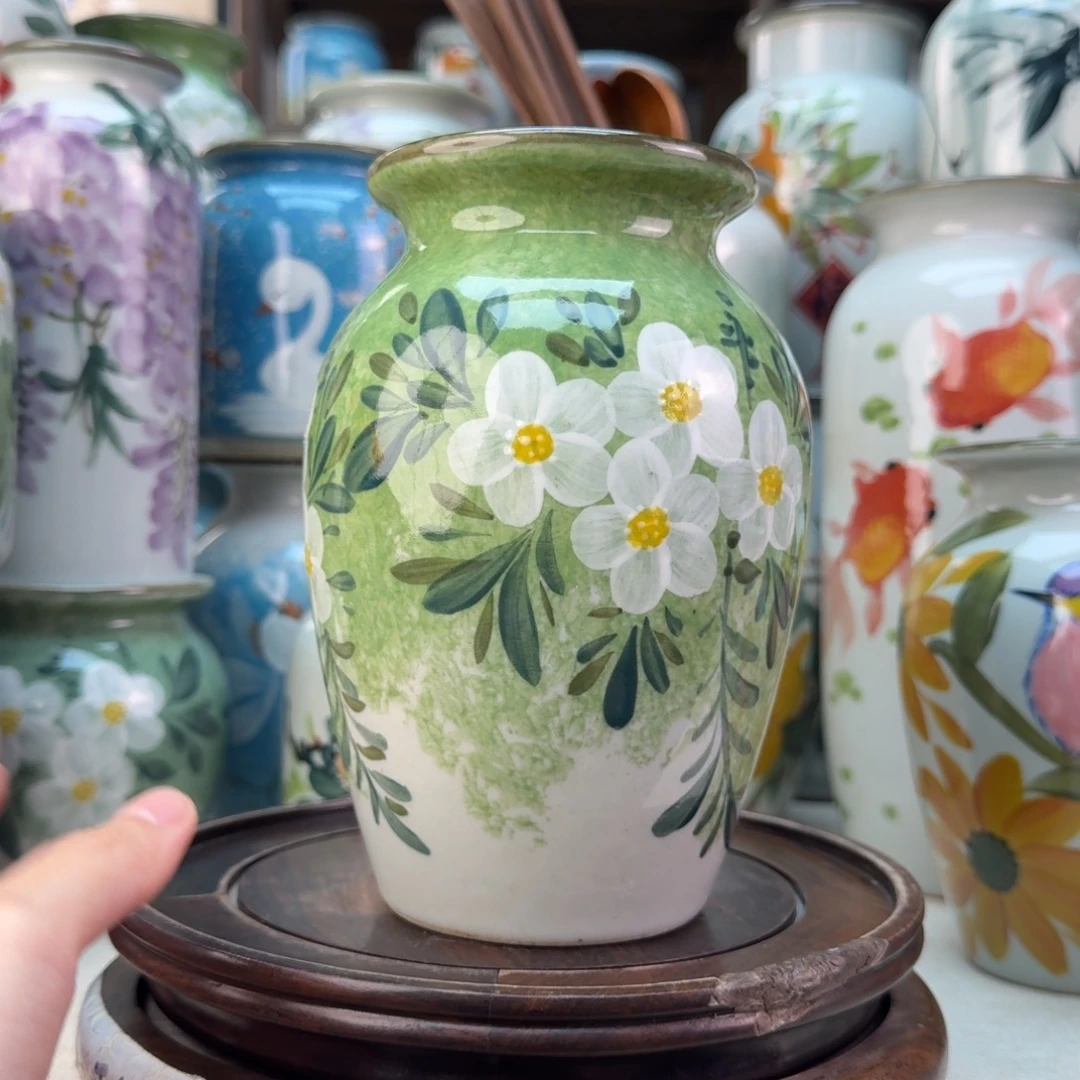 景德镇陶瓷手绘花瓶无孔