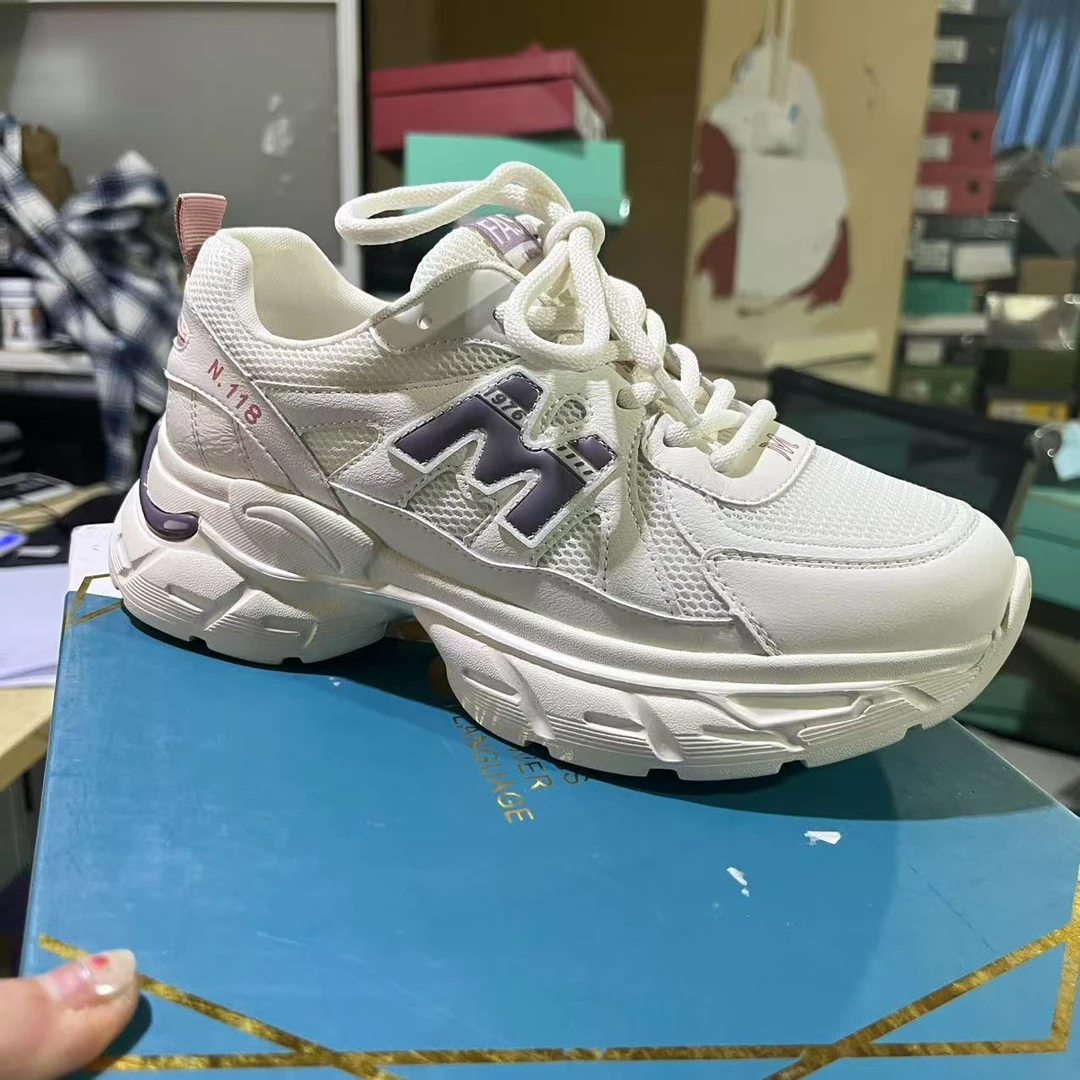 5392 米紫  新款 百搭舒适休闲老爹鞋