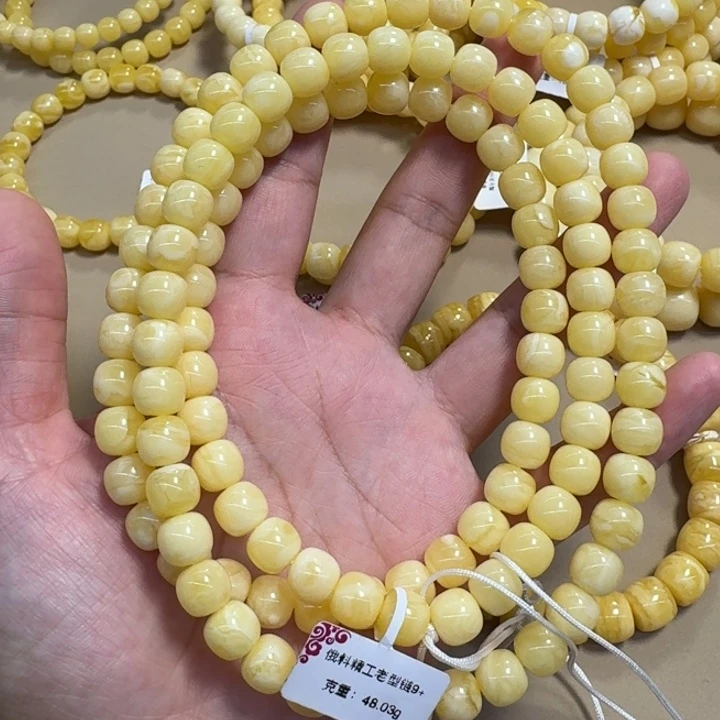 琥珀颈饰未镶嵌蜜蜡俄料108尺寸8mm➕