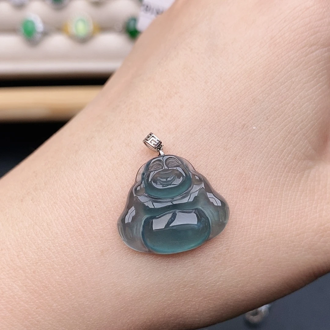 小***妹翡翠18K金镶嵌吊坠(赠链)