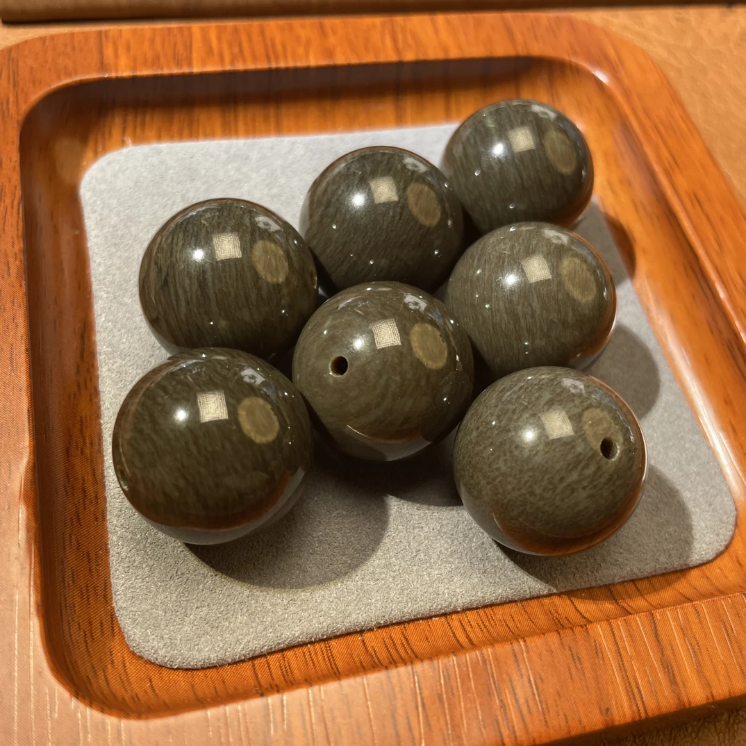 和田玉糖木纹DIY卡20mm大珠
