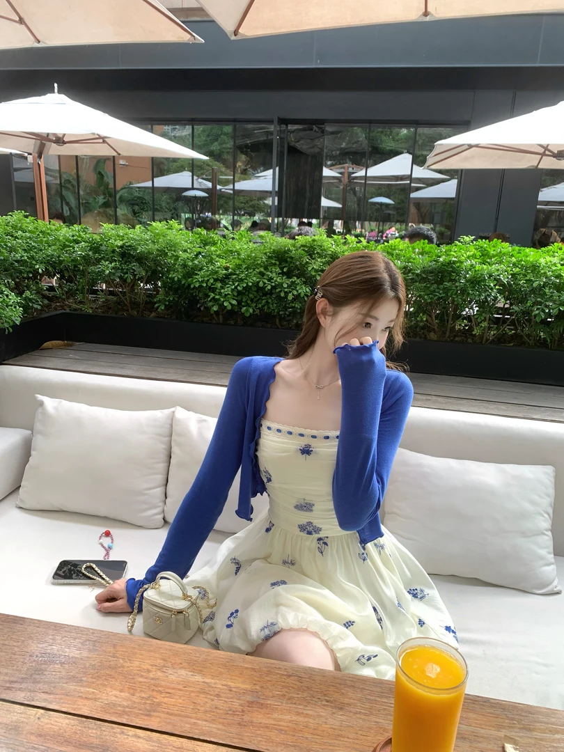 EIA一尧【海盐coco】气质法式千金碎花连衣裙显瘦欧若风小众花苞裙