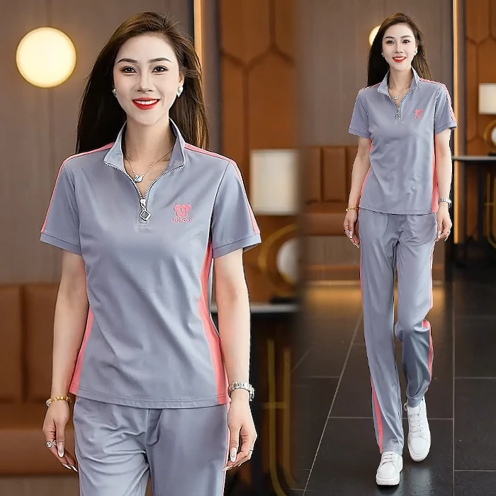 夏季新款女装2025休闲运动服套装洋气显瘦韩版时尚宽松减龄两件套