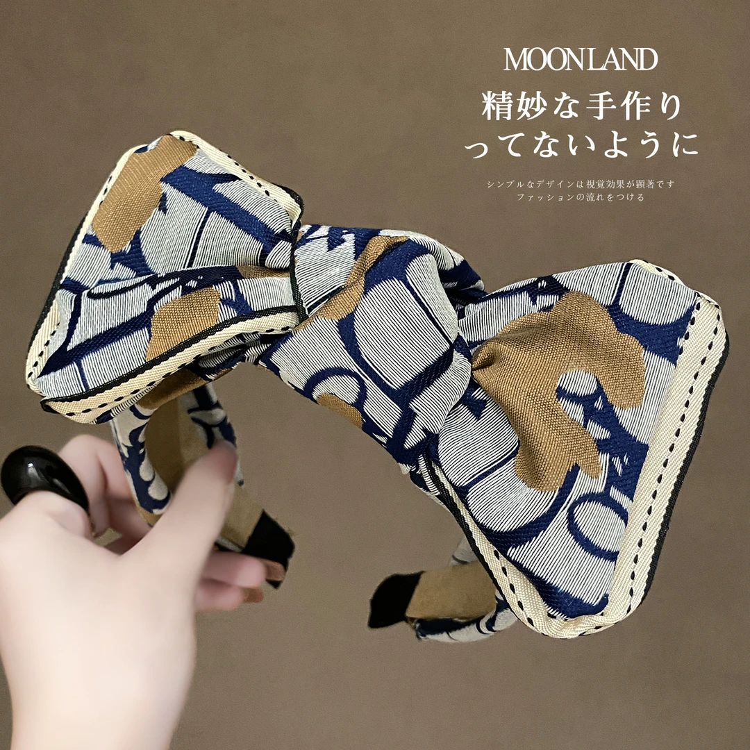 宽边蝴蝶结布艺发箍女高级感洋气时尚发卡高颅顶日常外戴洗脸头箍