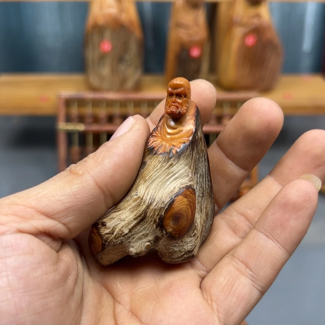 虚***子木崖柏木摆件手把件