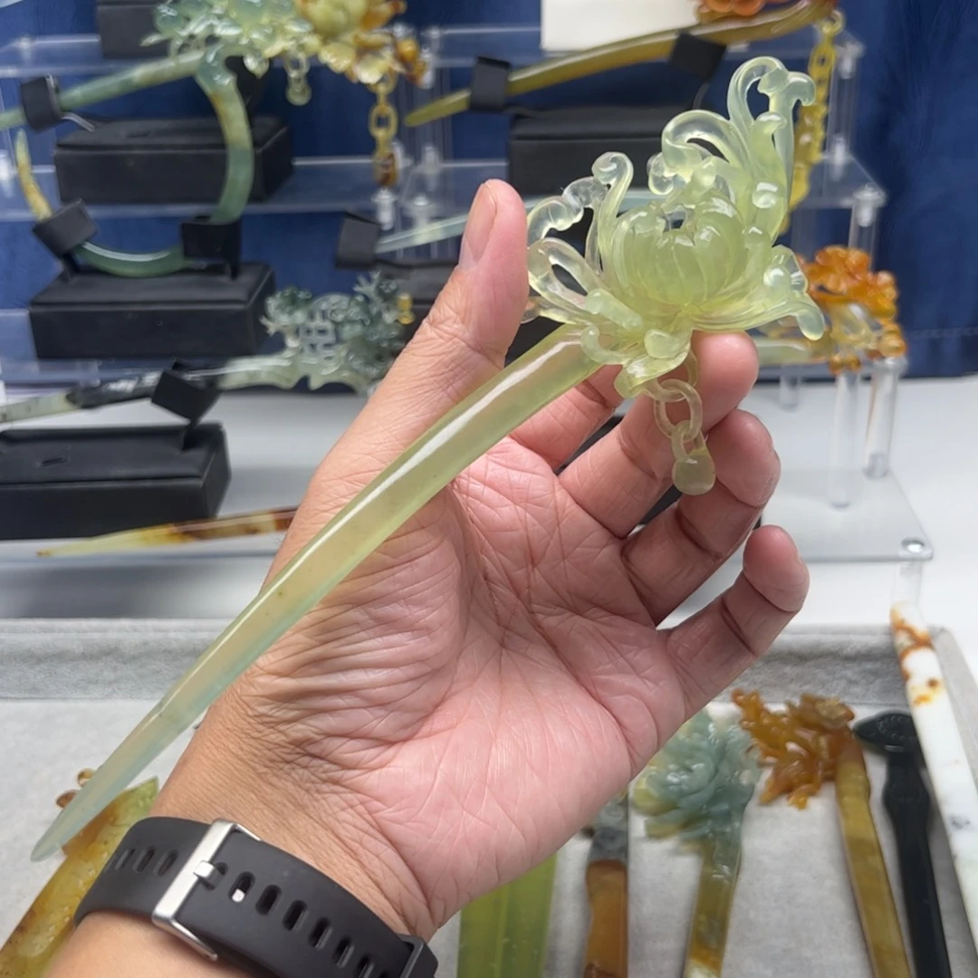 蛇纹石玉未镶嵌福利发簪