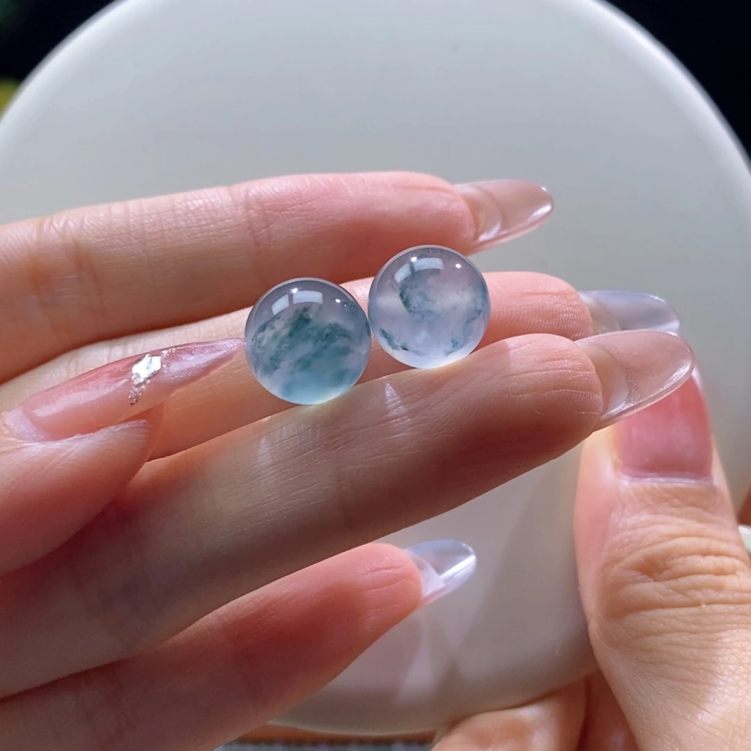 颈饰未镶嵌翡翠翡翠高冰蓝花珠12+m多样性发一