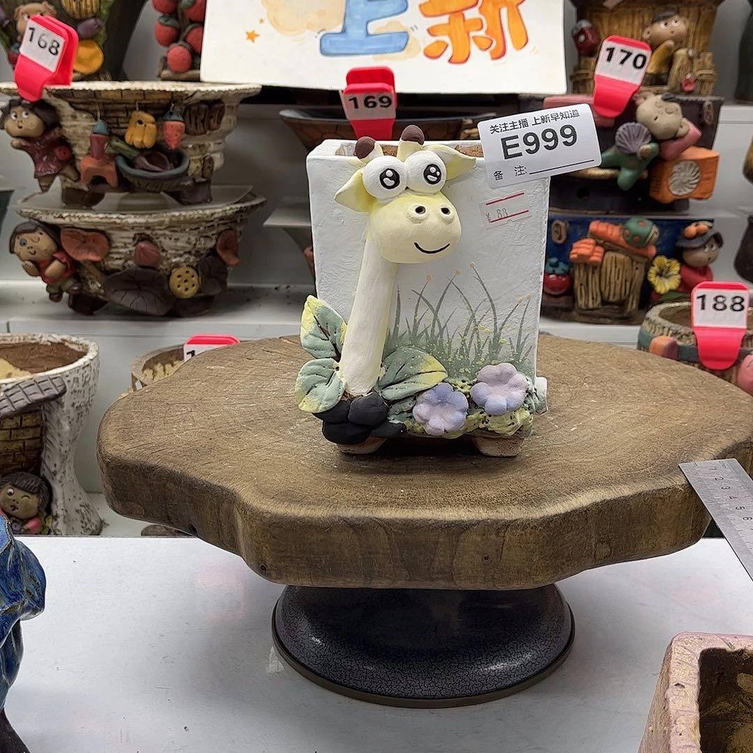 花盆999白狐花盆手捏