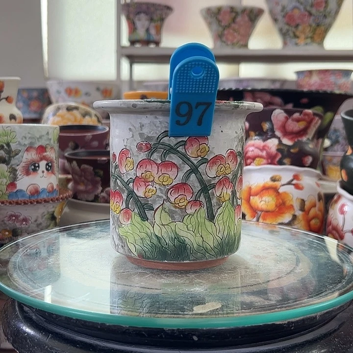 景德镇幸运花盆手绘花盆