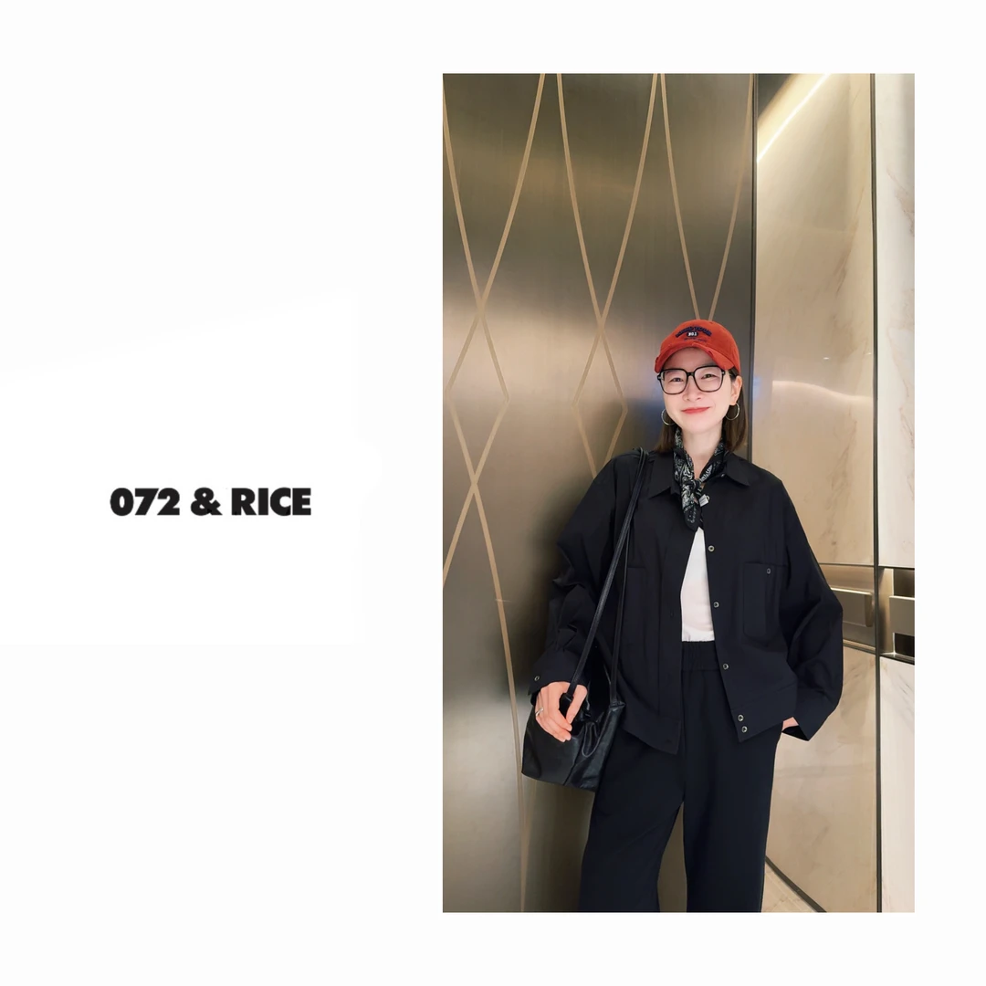 072 & RICE【石墨】秋季休闲翻领长袖外套 24UC15