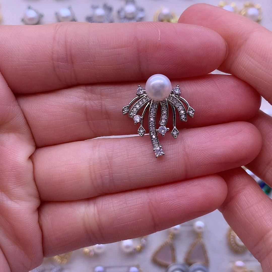 淡水珍珠耳饰合金