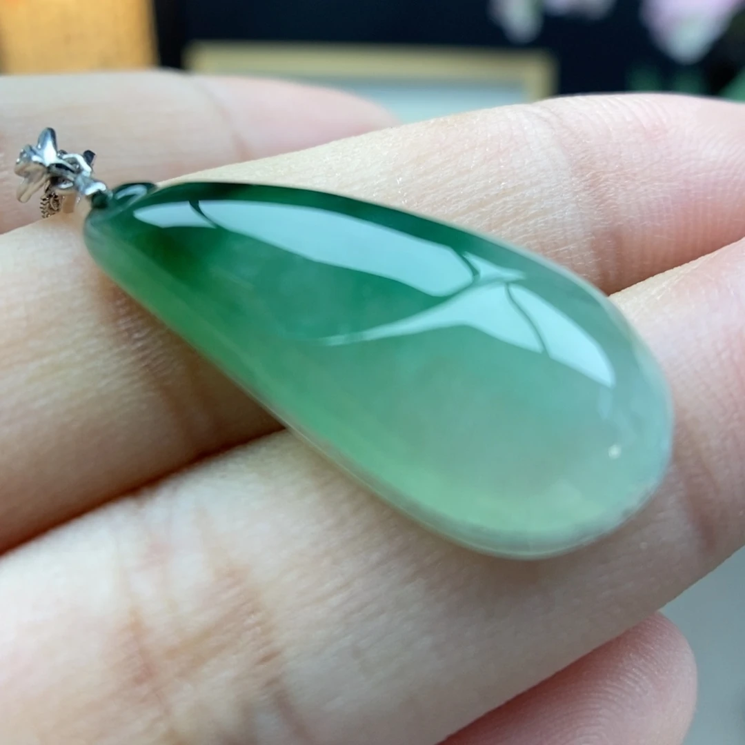 翡翠银S925镶嵌颈饰吊坠44