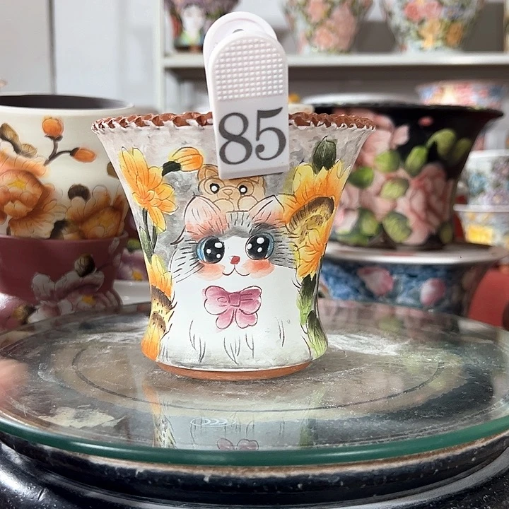 景德镇市手绘花盆 幸运花盆