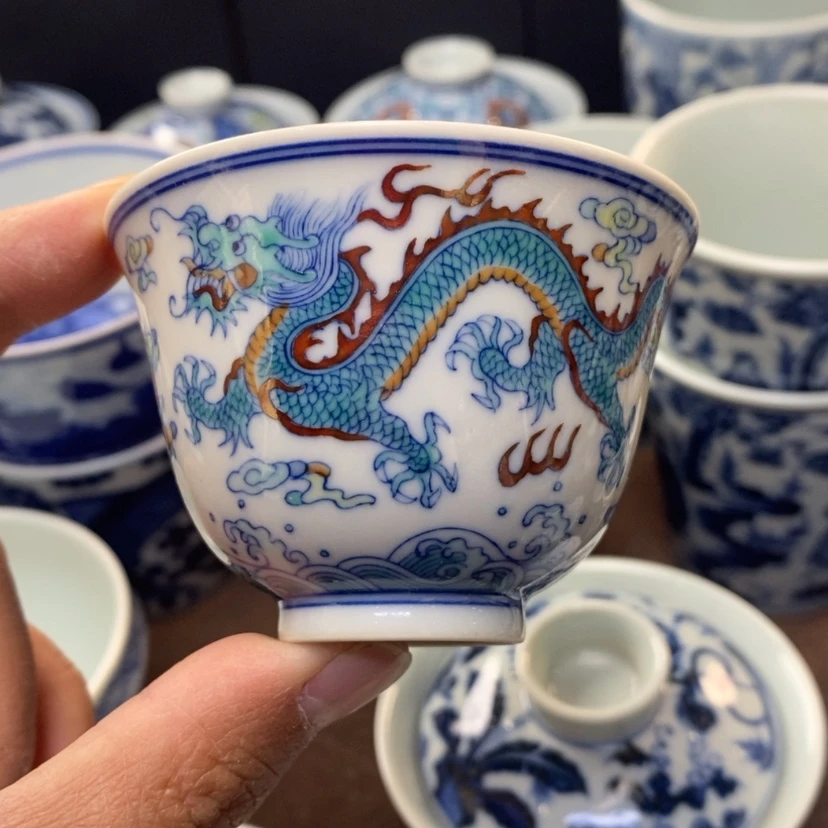 【闪购商品】景德镇青花斗彩主人杯