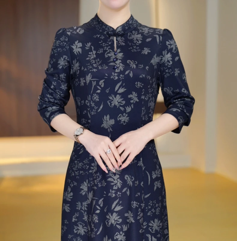 春季新中式改良旗袍2025年新款妈妈装气质显瘦连衣裙
