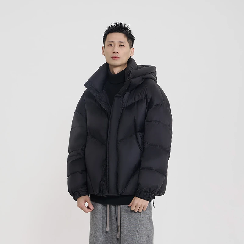 冬季新款90白鸭绒泡芙系连帽宽松时尚列百搭男女同款羽绒服6818