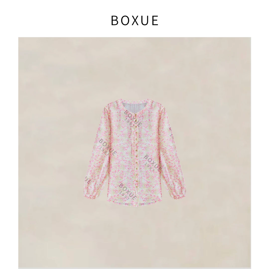 BOXUE “樱花蜜桃” 2025春季休闲高级感轻奢 衬衫 #250224CS555