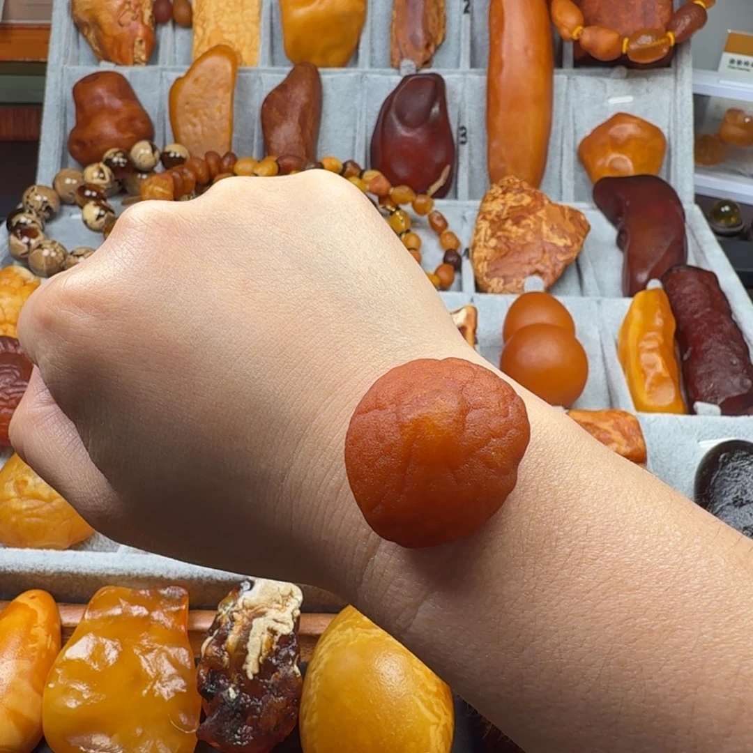 定制琥珀未镶嵌定制海漂手牌