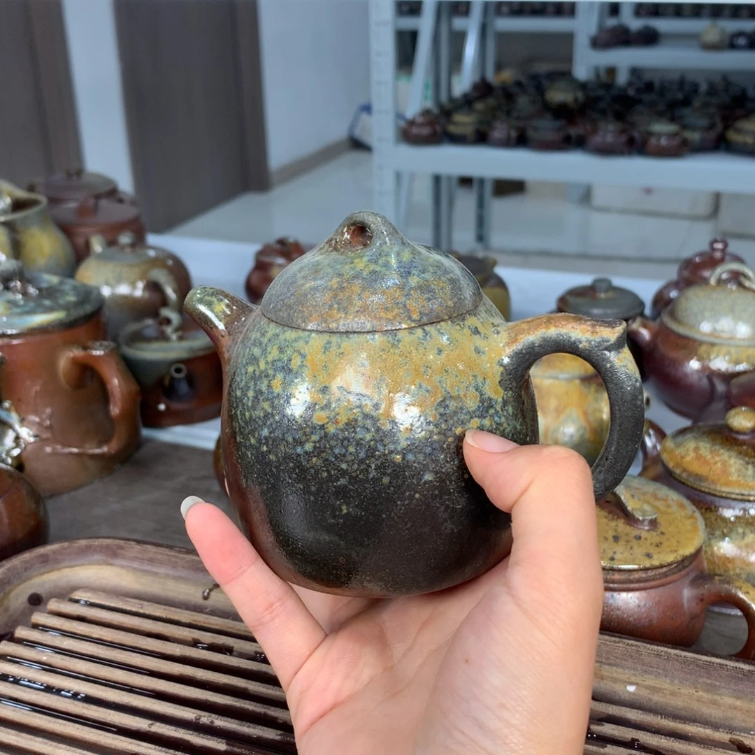 茶壶紫砂纯自然柴烧