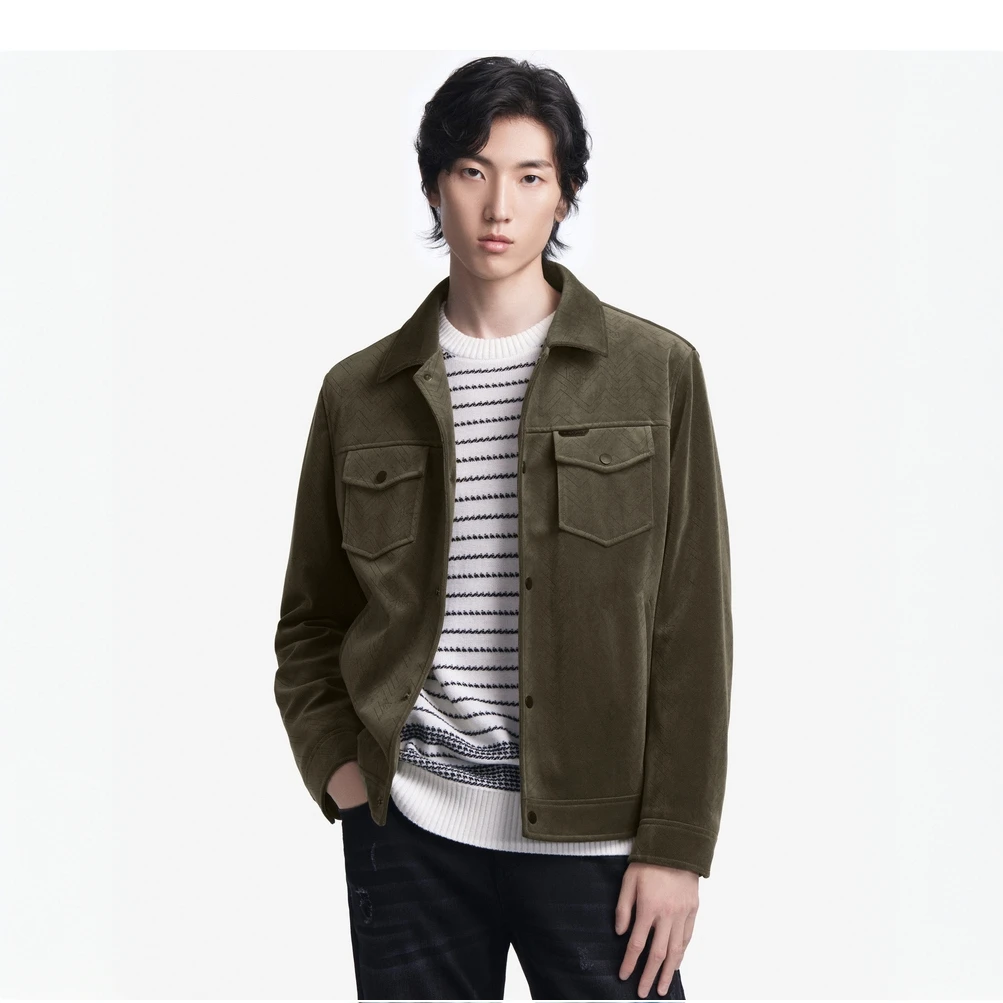 【薄羽绒设计】劲霸男装秋季潮流时尚休闲翻领短款羽绒服|FRDT3304