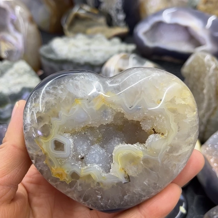 未镶嵌珠宝半成品水晶啵啵爱心