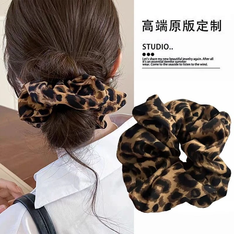 爆款复古高级感豹纹发圈