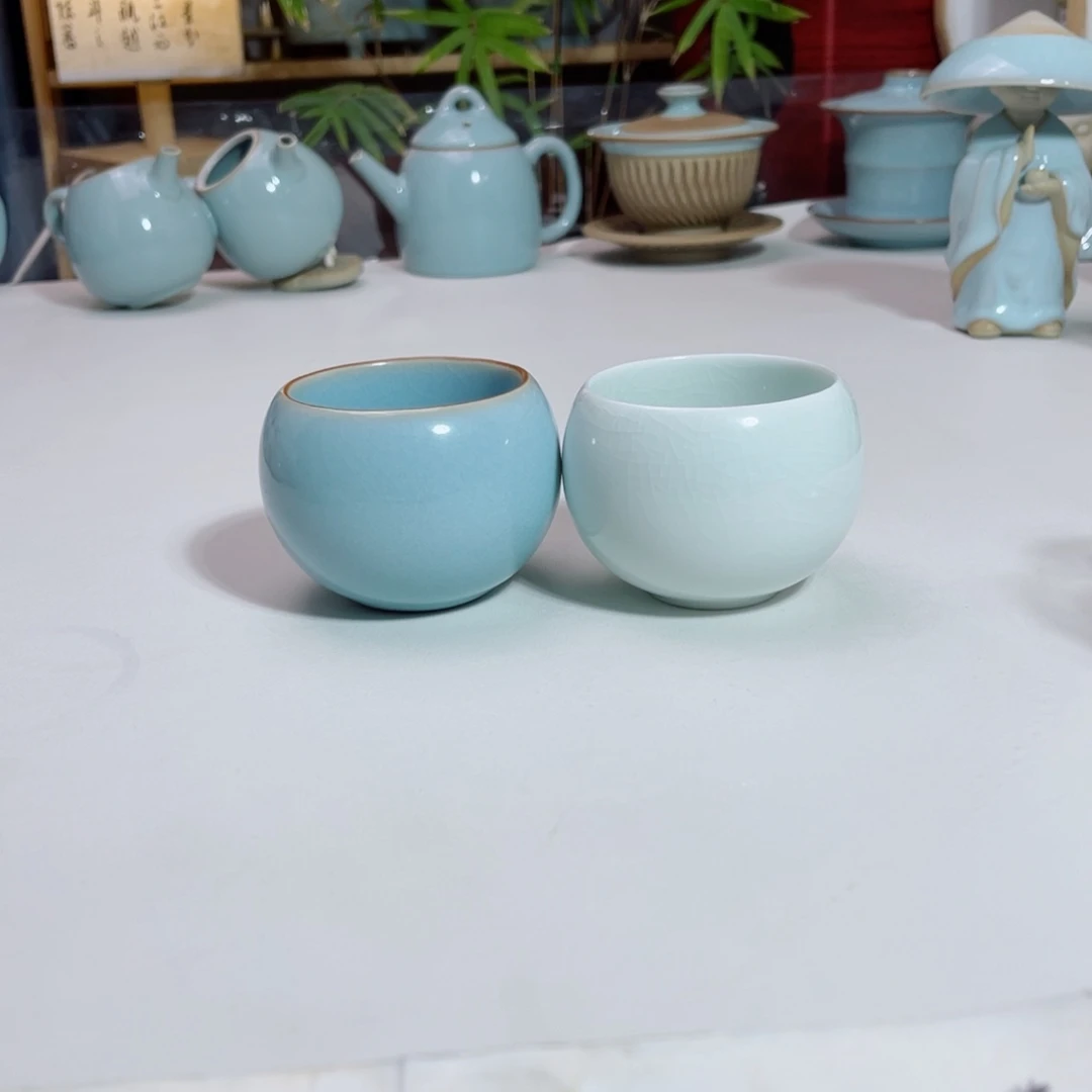 天青和玉青彩蛋杯套装带礼盒