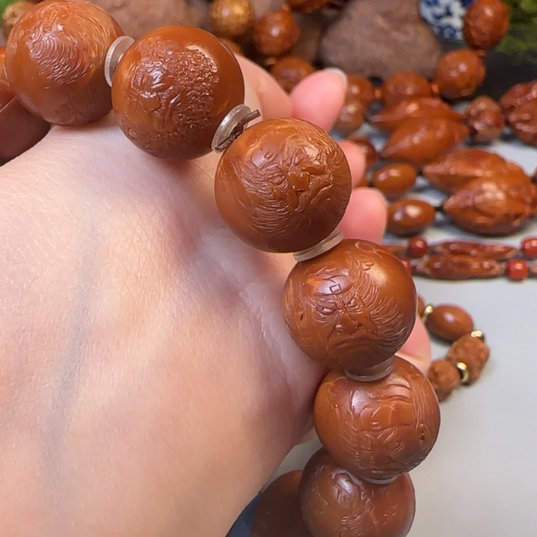 手串/手链橄榄核15铁核志同道合一面钟馗一面达摩