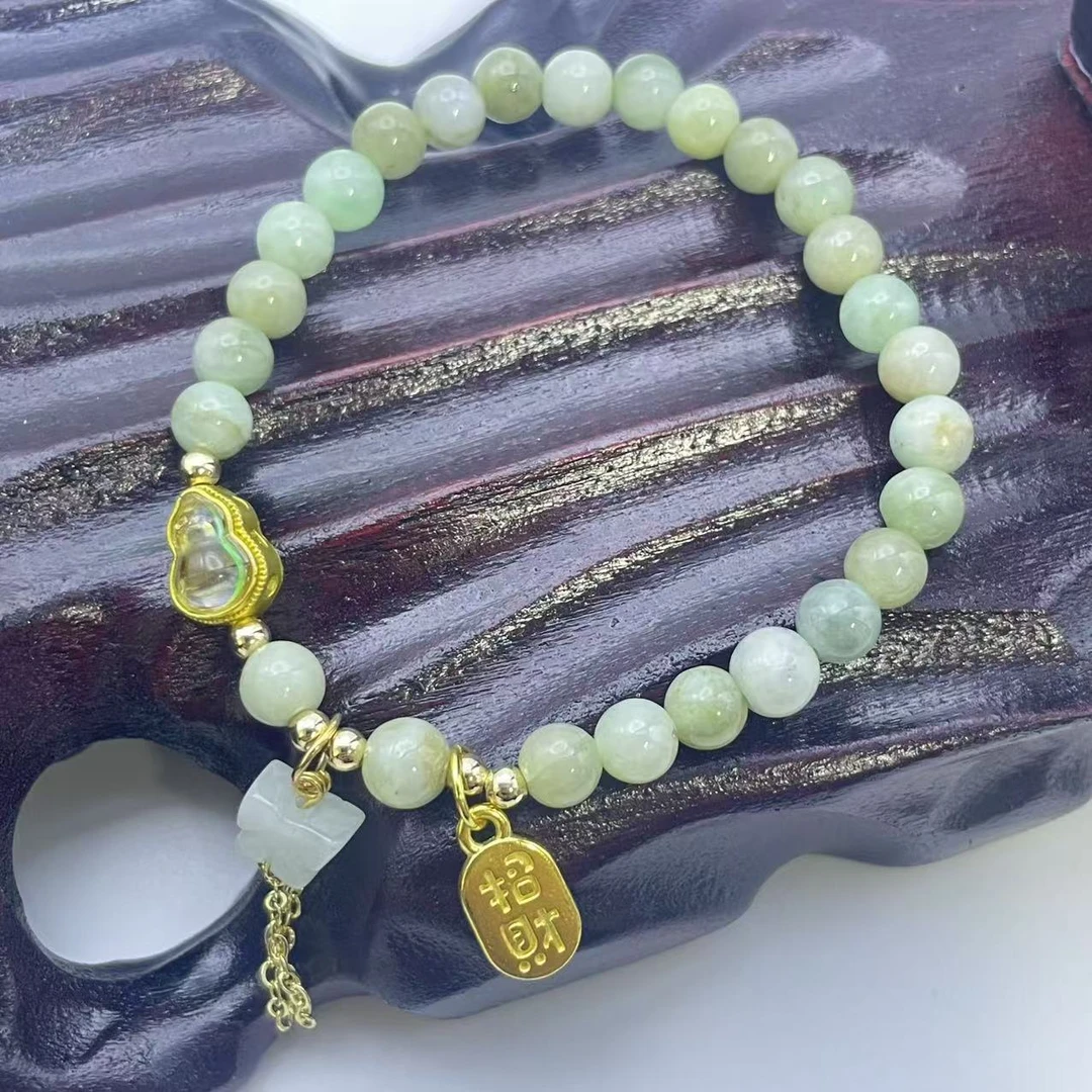 D20精美翡翠手链精致时尚复古珠珠气质轻奢玉手串女士