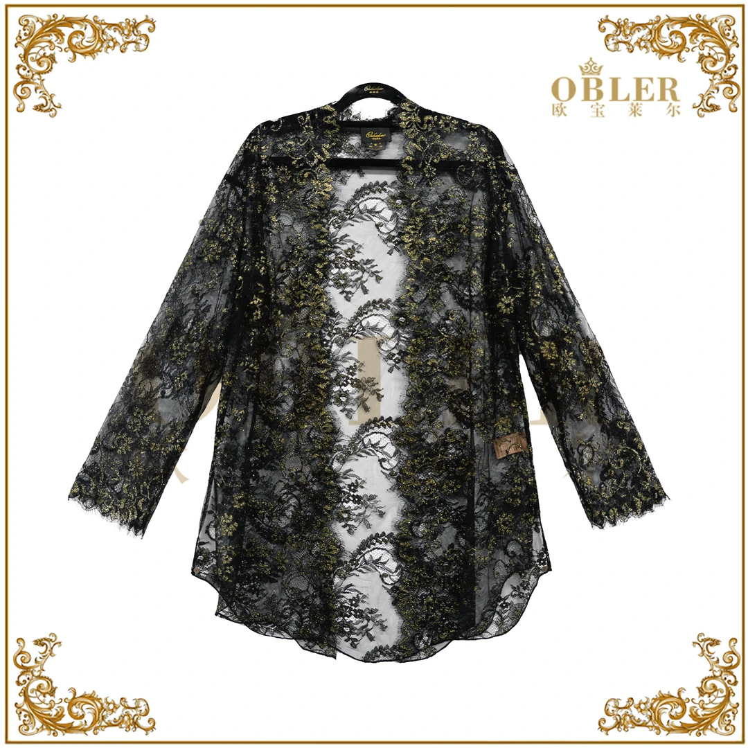 【大蕾专享】OBLER2025夏季新款短款长袖外套305-25427黑色