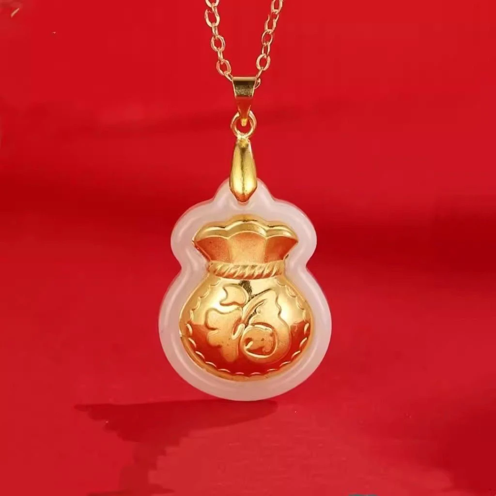 福袋钱袋赐福吊坠女款项链福袋锁骨链首饰吊坠