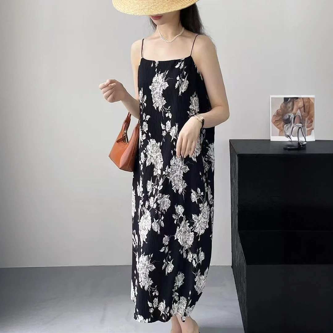 上新！田园长裙无袖吊带裙ZJ053