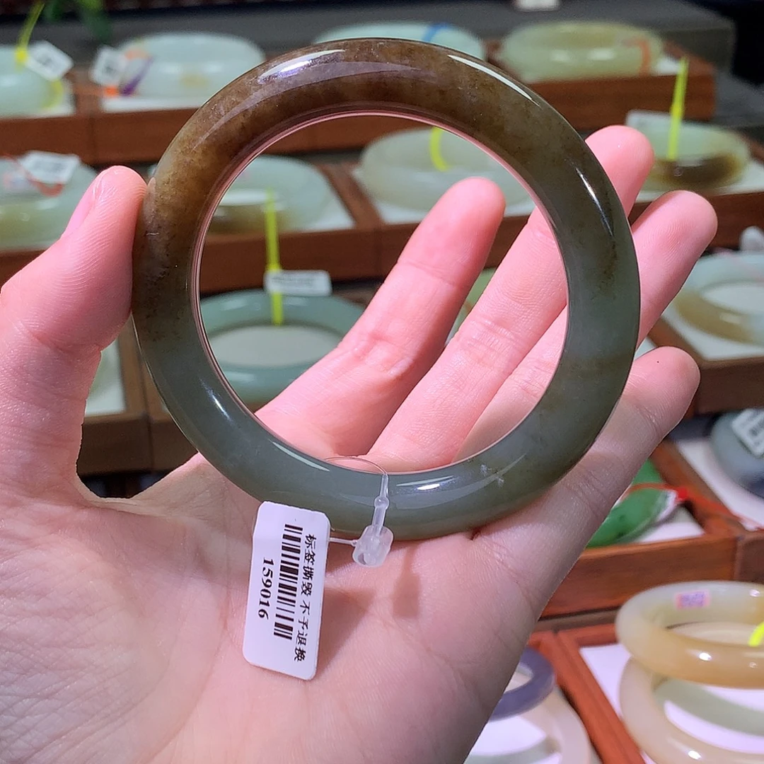 和田玉未镶嵌手镯56 胖圆 福利