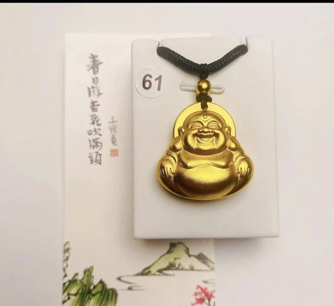 合金吊坠 【大肚弥勒佛挂坠】实心项坠素款寓意吉祥幸福