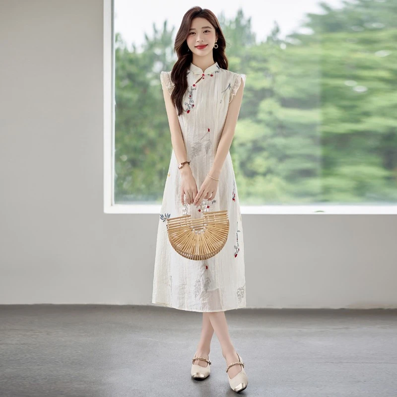 杭州改良旗袍中式女2025新款夏季国际流行爆款裙子大牌高端连衣裙