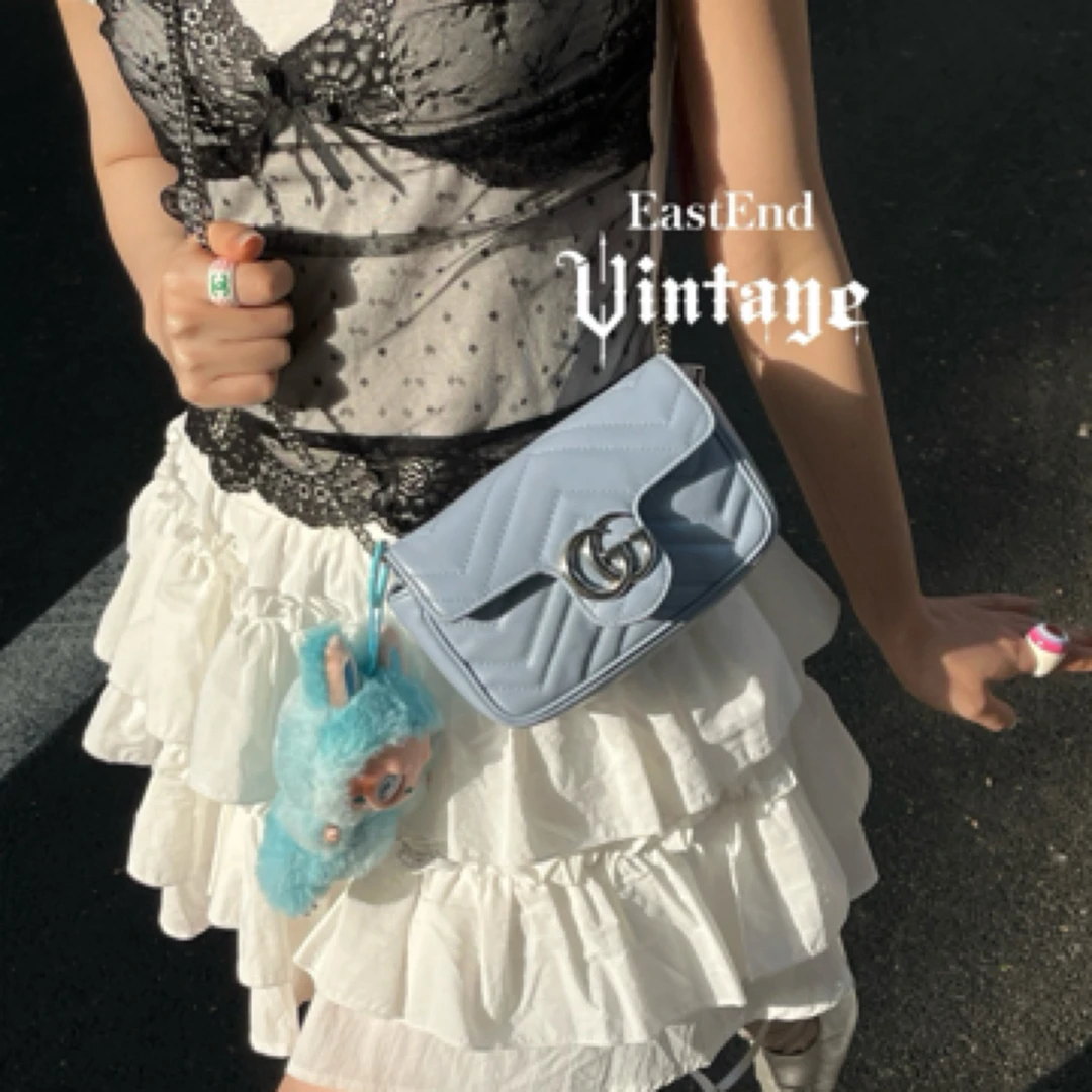 95新 GUCCI/古驰 東区-蓝色马蒙斜挎包/88276