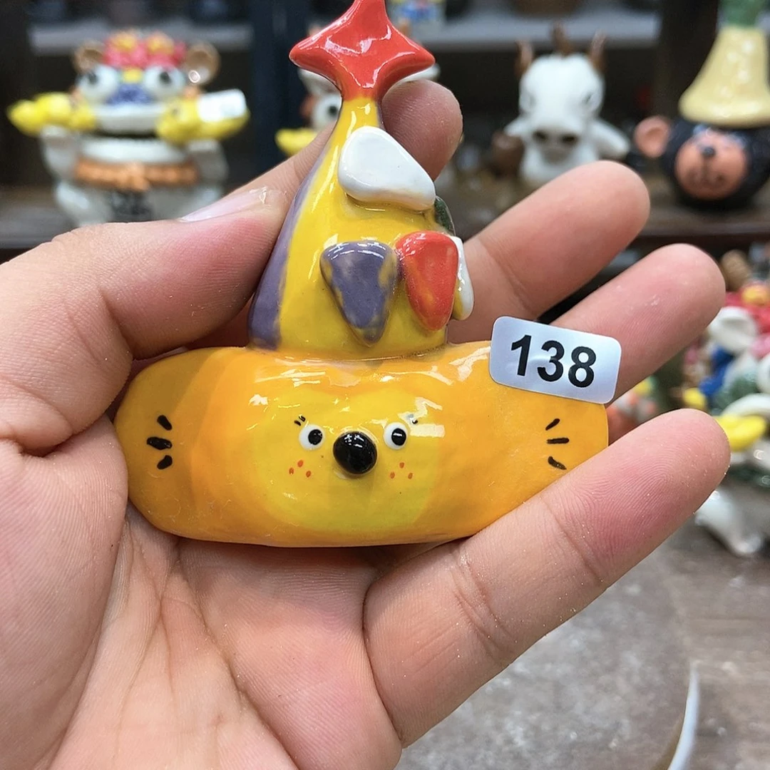 摆件直播间手工抽象陶瓷摆件等138