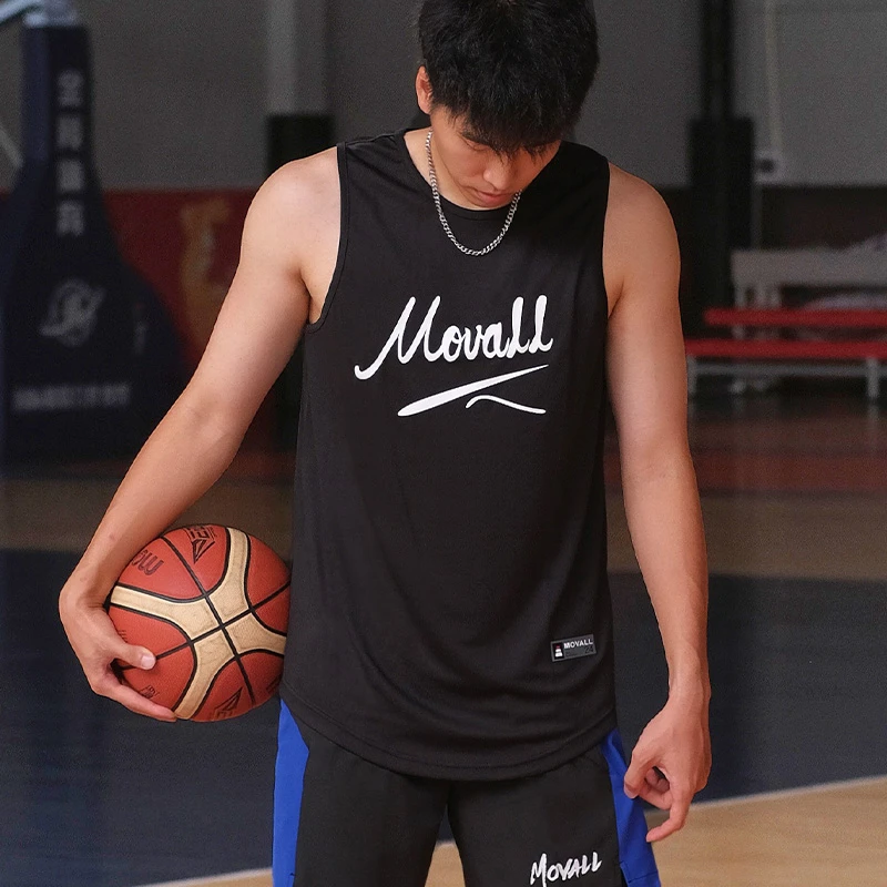 MOVALL 篮球背心美式运动健身训练投篮服吸汗速干无袖篮球服透气