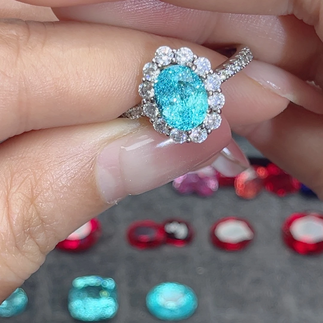 925银合成立方氧化锆培育帕拉伊巴3.27克拉