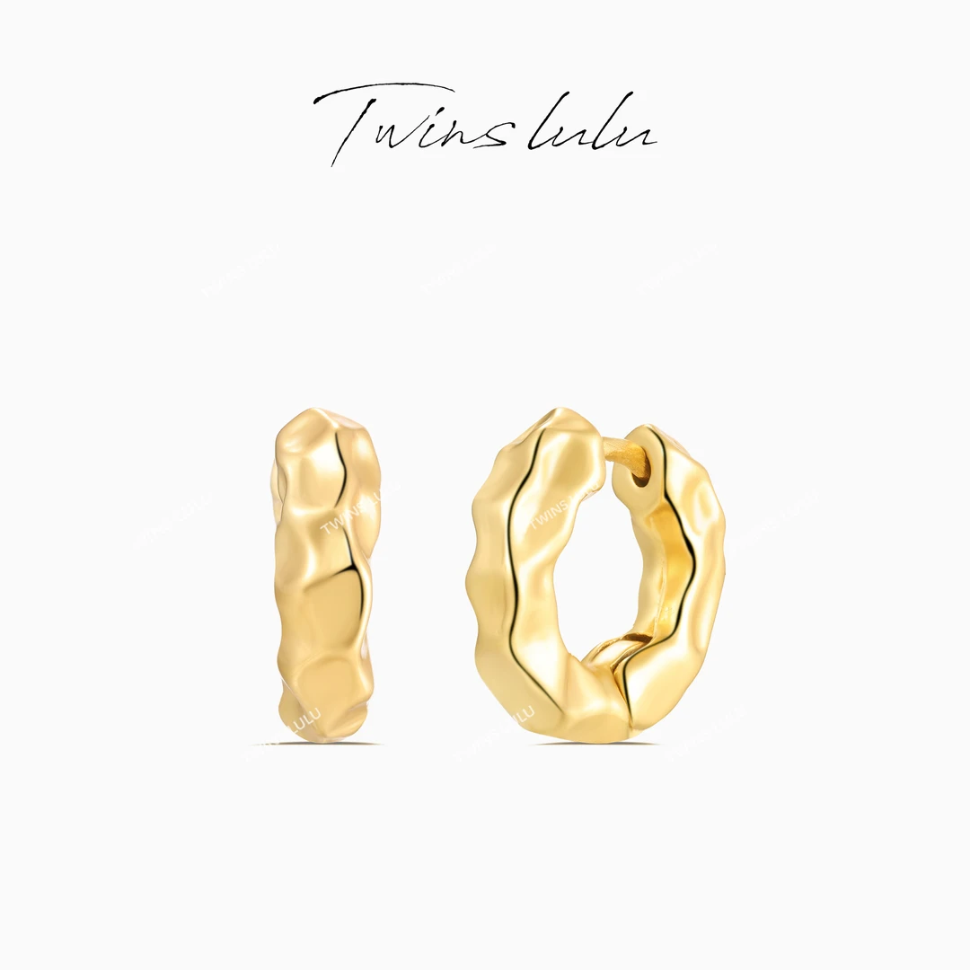 铜合金耳饰 TWINS LULU 时尚手工锤纹不规则圈圈气质耳环TSL1122