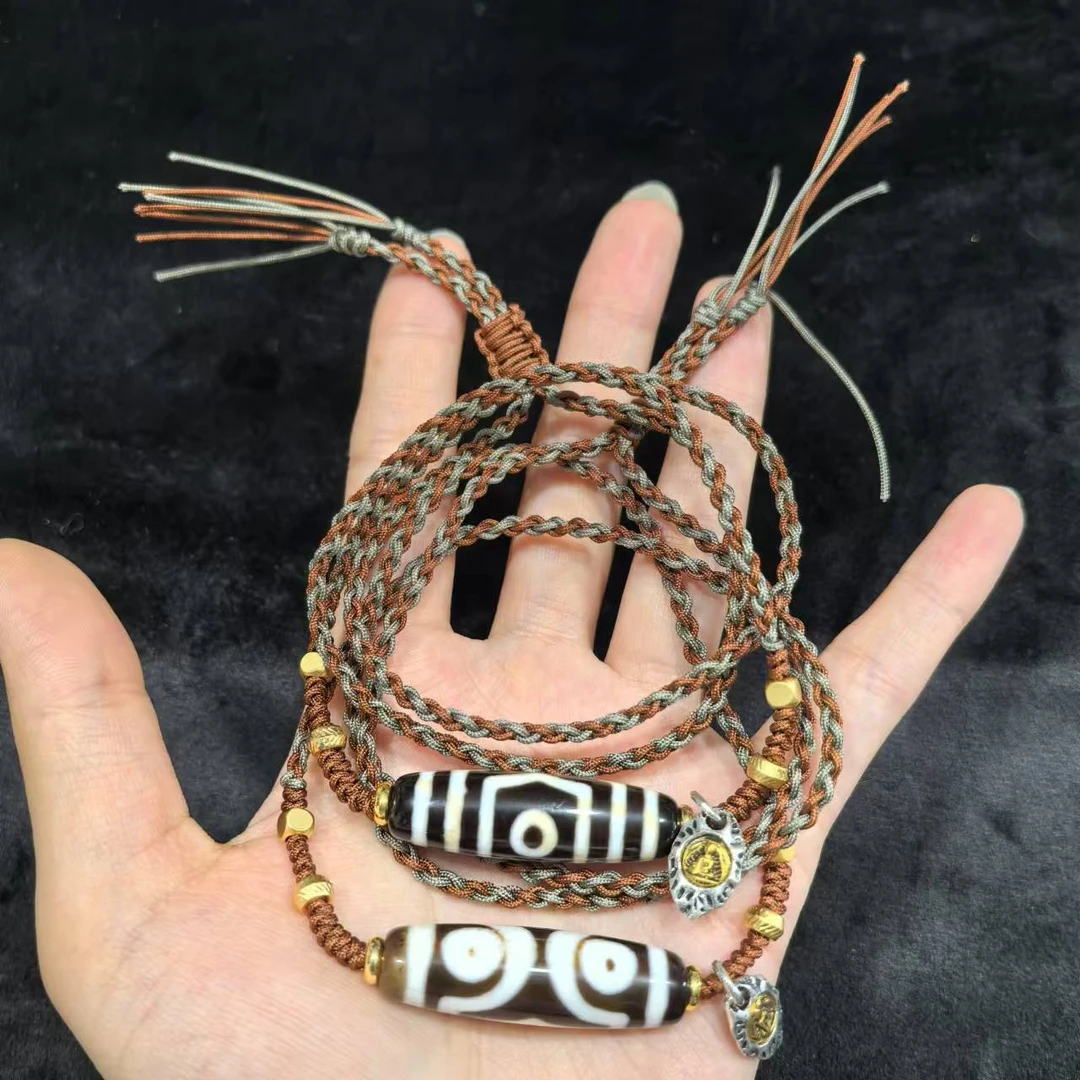 【曹美丽精选】 H96275-玛瑙diy脖挂（三眼）-多样性发其一-11*38mm