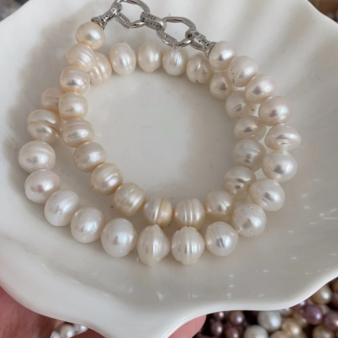 墨***尘合金天然淡水珍珠无人工干预淡水珍珠