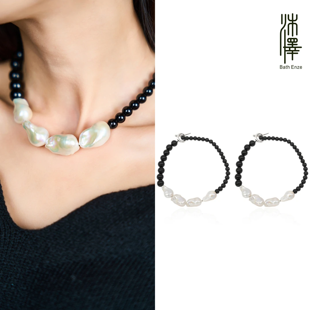 巴洛克珍珠大小珠串珠OT扣锁骨链项链（多样性发其一）