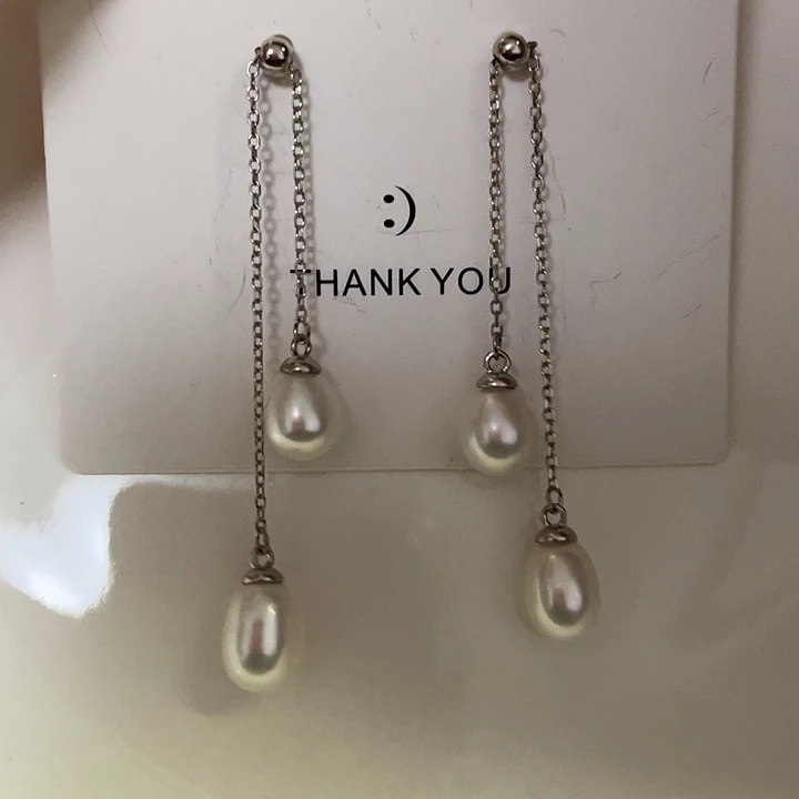 淡水珍珠耳饰银S925镶嵌