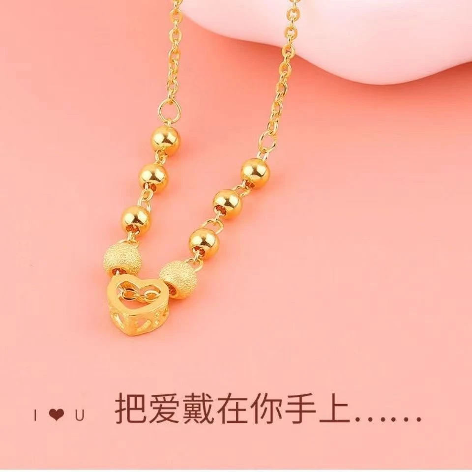 铜合金手链 铜合金手链女爱心转运珠铜合金手链女士新品配饰