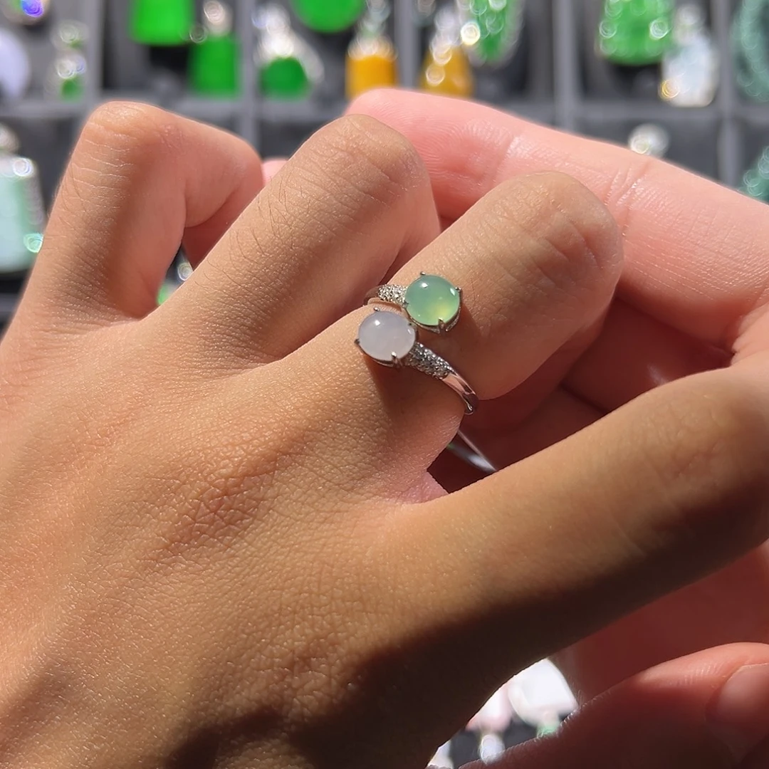 翡翠银S925镶嵌戒指