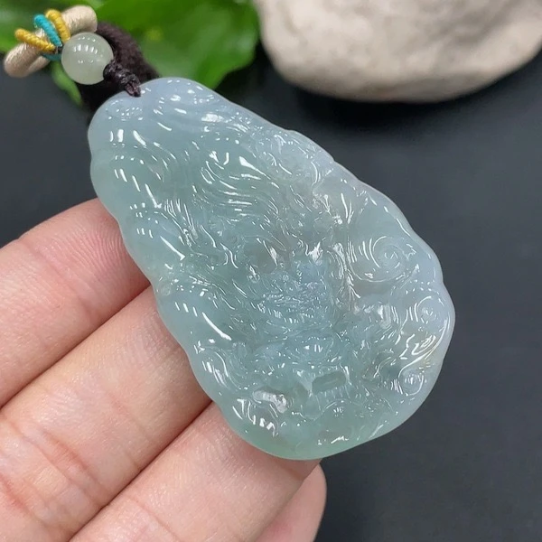 P57-天然A货翡翠-龙牌